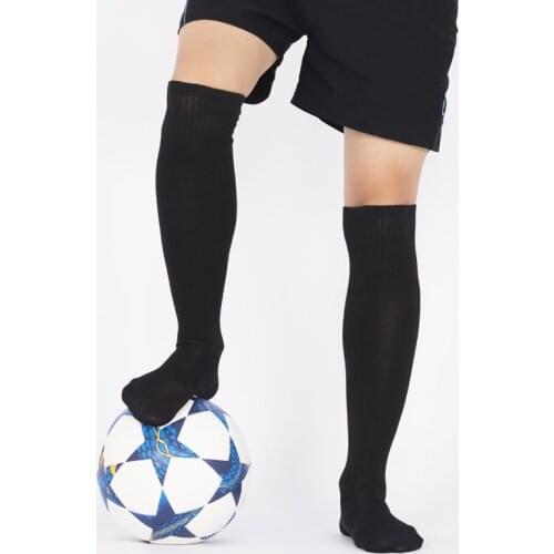 3 Pairs Mens Sports Socks Knee High Long Football Socks Solid Black Blue Breathable Summer Thin Running Soccer Athletic Sock
