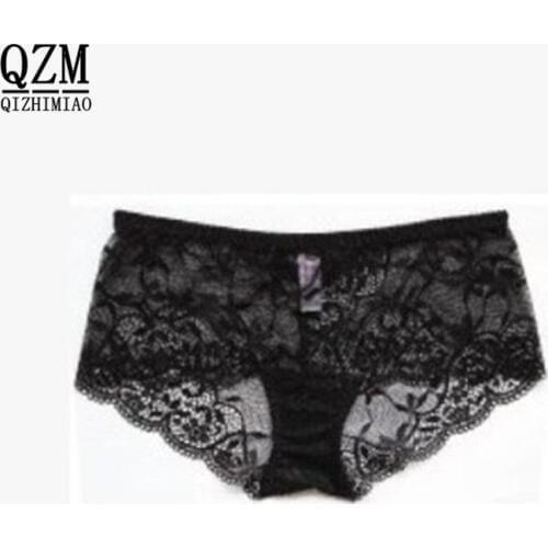Qizhimiao New Arrival Lace Floral Underwear Womens Panties Sexy Shorts Breifs Lingerie Female Panties 3 pieces / lot