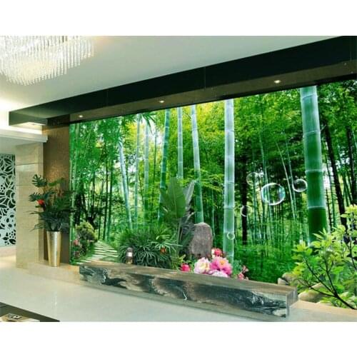 Beibehang Custom wallpaper home decor bamboo path background mural living room bedroom background decoration murals 3d wallpaper