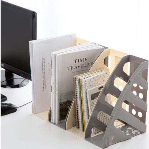 Office Accessories Bookshelf File Paper Plastic Tray Desk Organizer Magazine Holder 2 PCS/Lot Document Box