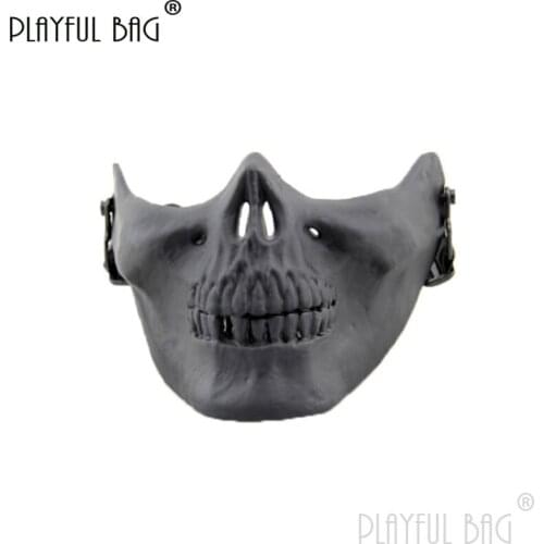 PB Playful bag M03 half face skull protective mask Outdoor CS game equipment CS accessory Halloween props toys QC99S