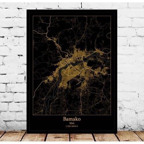 Bamako Mali Map Poster