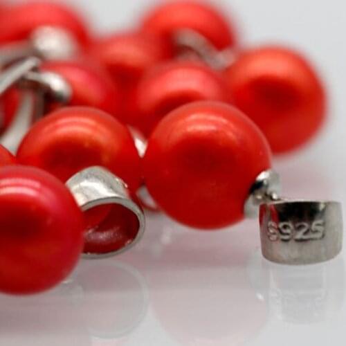 S925 Sliver Pearl pendant rainbow 6-8mm freshwater pearl necklace PEARL PENDANT 66 colors studs matching for set bulk price 10p