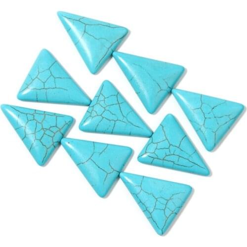 Xinyao 10Pcs Triangle Turquoise Cabochon Tray Pendant Base Accessories for DIY Jewelry Making