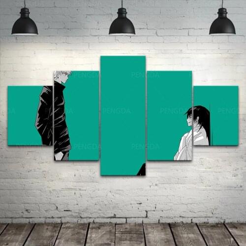 Home Decor Gojo Satoru Poster 5 Pieces Modular Anime Jujutsu Kaisen Pictures Geto Suguru Canvas Painting Wall Art Bedroom Frame