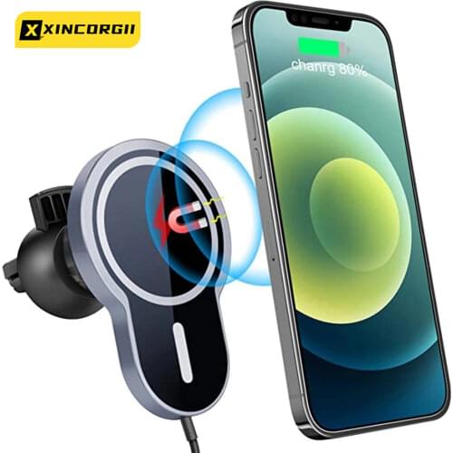 15w Magnetic Car Wireless Charger For Iphone 12 Pro Max Qi Wireless Charger Car Magnet With Magsafe Phone Holder Fit For Samsung