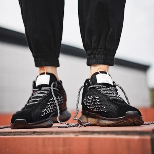 Plus Size Rubber Hard-wearing Running Man Sneakers for Men Sports Shoes Men Sport Shoes Male Black Athletic Fitness Gym GMB-0338