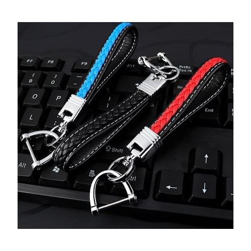 Luxury Genuine Leather Lanyard Keychain Men Women Hand-made Metal Buckle Car Key Ring Holder Jewelry Gift Chaveiro