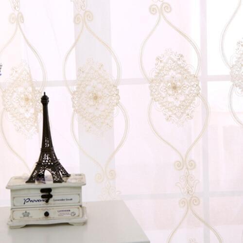 2019 New European Embroidered Curtains Voile For Bedroom Living Room Tulle Window Curtain Feeling Sheer Drapes