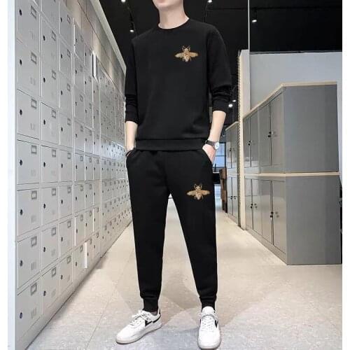 Brand Design mens Winter Tracksuit Oversized Hot Diamond Hoodie And Trousers Jogging Sports Pullover Suitable For Fashionable