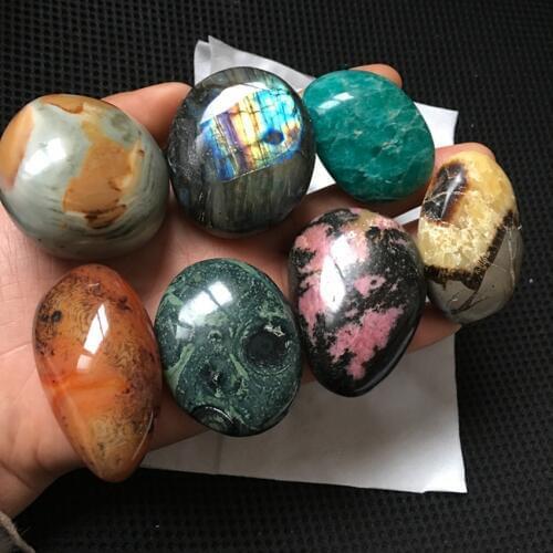 Unique 6pcs rare natural stone mix quartz crystal minerals and natural stones collection