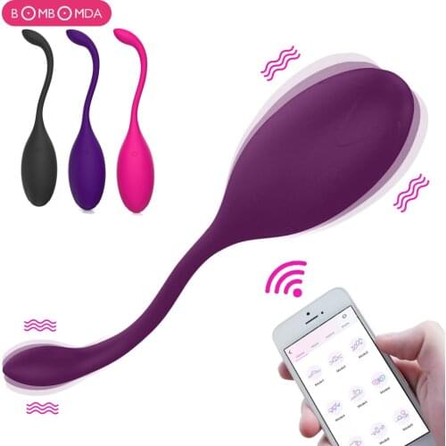 Women 10 Frequency Silicone Vibrator APP Bluetooth Wireless Remote Control Vibrating Egg G-spot Massage Sex Toys Kegel Ball