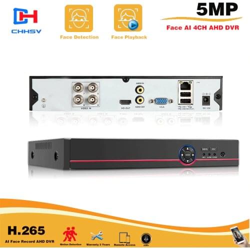 CHHSV XMeye Hi3521 H265+ 5MP 4MP 4CH 8 Channel 6 in 1 Hybrid WIFI TVi CVI NVR AHD CCTV DVR Surveillance Video Recoder