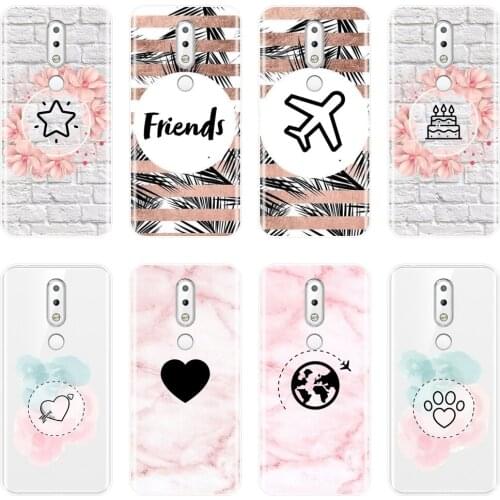 Back Cover For Nokia 2.1 3.1 5.1 6.1 7.1 Plus Soft Silicone Heart Airplane Star Marble Phone Case For Nokia 7.1 6.1 5.1 3.1 2.1