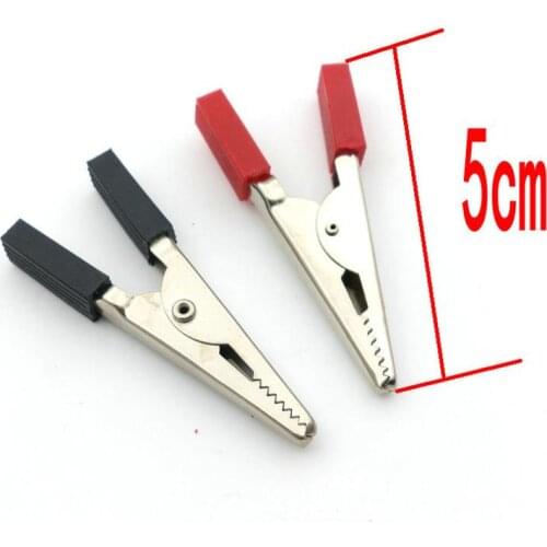 10pcs solid Alligator Clip Clamp Connector 34mm with Red and Black