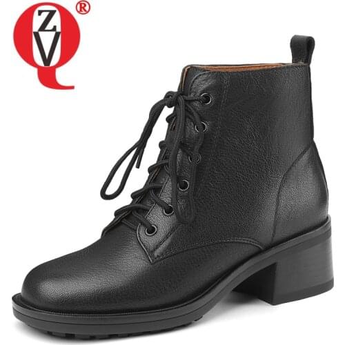 ZVQ Women winter Fashion frenulum Leisure College style short boots Concise Comfortable office lady Round Toe Solid color