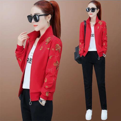 Spring autumn women tracksuit ladies casual long sleeve solid two piece of set female zipper slim sweatsuit 2019 hot sale