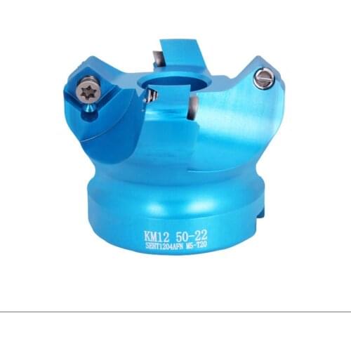 1PCS KM12 45 degree face milling cutter KM12-50-22-4T KM12-63-22-4T KM12-80-22-5T for aluminum process