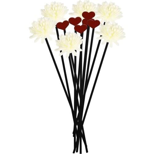 Oil Home Decoration Volatile Stick Fragrance Diffuser Chrysanthemum 12pcs Love Wood Heart DIY Aromatherapy Accessories