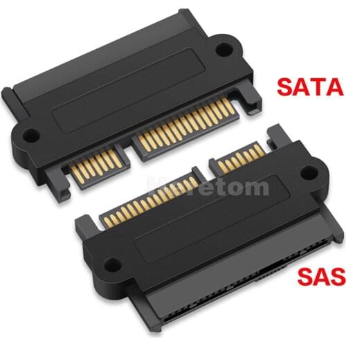 2pcs 5Gbps SFF-8482 SAS to SATA 22 Pin Angle Adapter Converter Straight Head Hard Disk Connected To Main Board