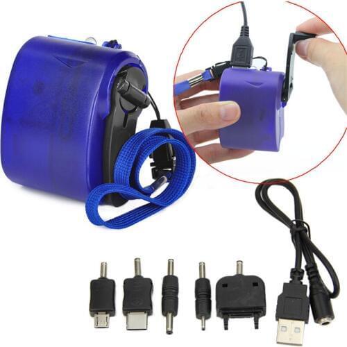 3Colors Outdoor Emergency Portable Hand Power Dynamo Hand Crank USB Charging Charger Universal