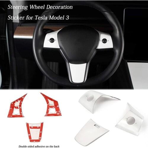 3pcs Wheel stainless steel Cover Trim Button Decoration Cover Trim for Tesla Model 3