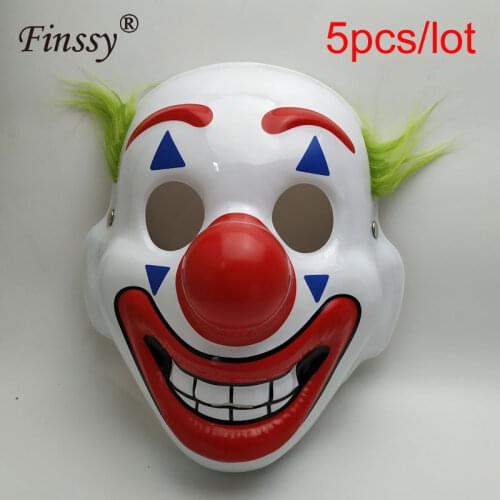 5pcs/lot Movie Joker Arthur Fleck Cosplay Mask Clown Masquerade Halloween Scary Masks for Men Women