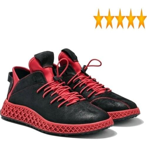 Summer New Shoes 2021 Fashion Hipster Genuine Leather Man Sneakers Casual Round Toe Elastic Band Zapatos De Hombre