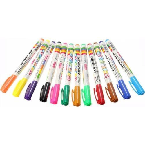 12 Colors White board Marker Pen White Board Childrens Stationery Dry-Erase Pen