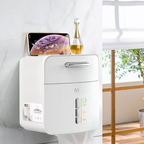 Multifunctional hanging toilet tissue box waterproof bathroom toilet paper drawing box without punching