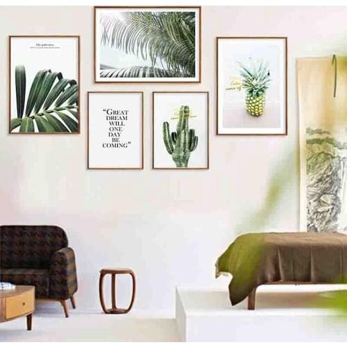 Nordic Canvas Painting Plant Cactus Wall Art Picture Pineapple Letter Poster Print For Living Room Bedroom Home Decor Picture