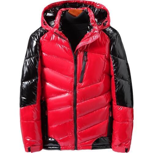 2019 new Men Glossy color matching Jacket Thicken Warm Winter Male Parka Hooded Outwear Cotton-padded Jacket plus size 2XL-9XL