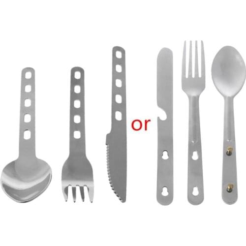 New 3pcs Camping Cookware Portable Tableware Spoon Fork Knife Picnic Utensils Sets