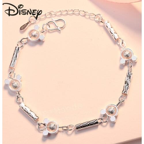 Disney 2021 New Trend Cartoon Mickey Mouse Fashion Bracelet Mickey Cute Lady Hand Jewelry Hot Sale Birthday Jewelry Gift