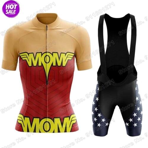 Popular Women 2021 Cycling Jersey Set Cartoon Comics Summer Bicycle Clothing Shirts Suit Bicycle Bib Shorts MTB Ropa Maillot