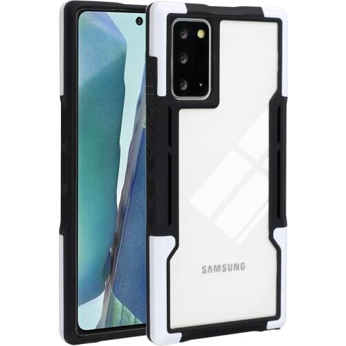 Shockproof Armor Case For Samsung Galaxy Note 20 Ultra Soft TPU Bumper Transparent Acrylic Hard PC Protective Back Cover Fundas