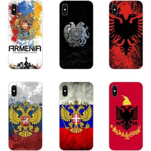 Armenia Albania Russia flag Emblem For Huawei Y5 Y6 Y7 Y9 Prime Pro GR3 GR5 2017 2018 2019 Y3II Y5II Y6II TPU Transparent Covers