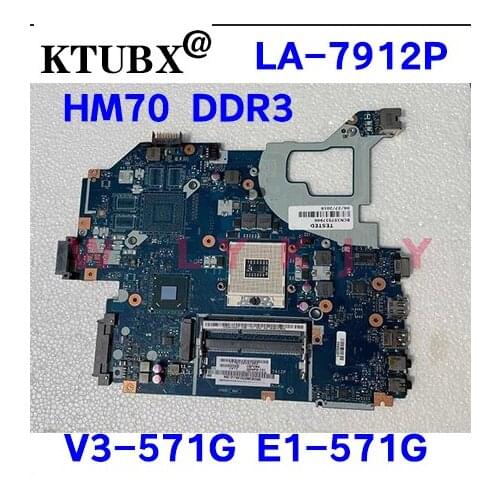 Q5WVH Q5WV1 LA-7912P For ACER E1-531 V3-571 E1-571G V3-571G V3-531G laptop motherboard HM70 DDR3 free CPU 100% test work