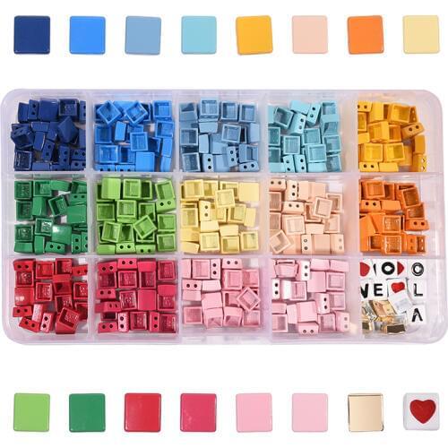 Colorful Miuki Enamel Tila Tile Beads Square Hematite Boho Beads Myuki Beads for Jewelry Making Diy Craft Summer Jewelry 2020