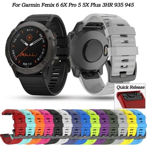 26 22 20MM Sport Silicone Watch Band Straps For Garmin Fenix 6X 6 6S Pro 5X 5 5S Plus 3 HR Smartwatch Quick Release Wrist Correa