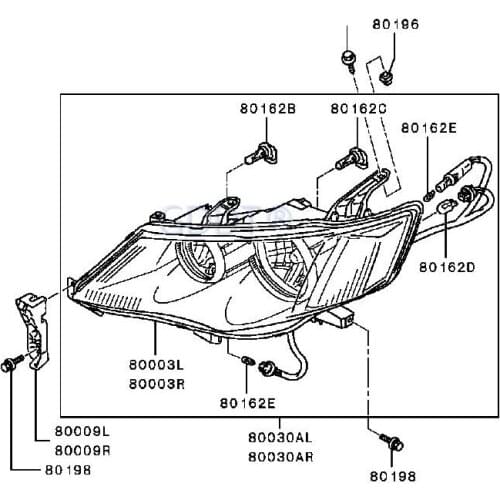Only cover 2007-2009 Headlight lamp shade for Outlander Ex Front Lamp PMMA glass for Airtrek price for 2 pieces pair