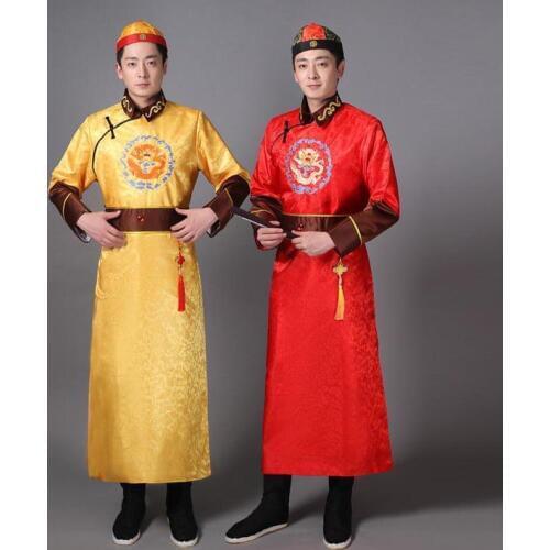 Male Chinese Traditional Costume Long Robe Gown Tang Dynasty Costume for Stage Men Ancient Prince Hanfu Folk Clothing 89