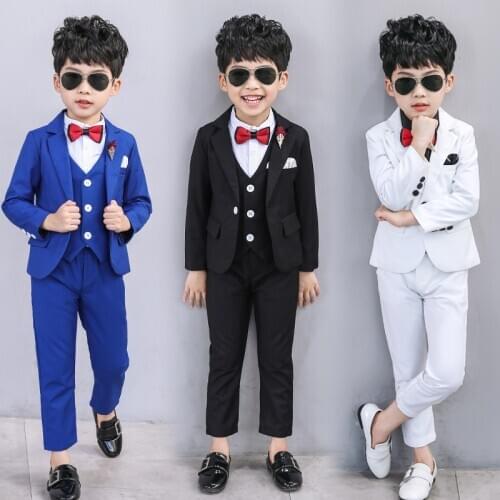 2021 Spring Wedding Suits for Boys Fromal Clothes Tuxedo Dress Children Party Outfits Classic Gentlemen Set Kids School Uniform