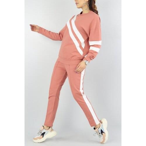 Striped Pocket Womens Tracksuit Set Women 2 pcs. Set Sweater Suit Female Pants Outfits 2022 Clothing Autumn Winter Sweatshirts