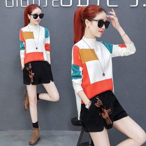 2021 New Spring Autumn Women Knitwear Sweater Pullover Fashion Long Sleeve Loose Sweater Women Jumper Female Knit Sweater Tops