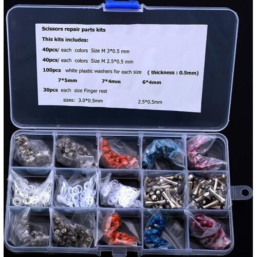 1set/box Scissors Bumpers Stainless Steel Silencer Parts Silencieux Haircutting Styling Scissors Accessories repair Kit