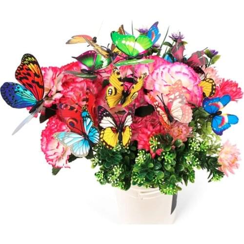10pcs/lot 25cm Butterflies Garden Yard Planter Colorful Whimsical Butterfly Stakes Decoracion Outdoor Decor Flower Pots Decor