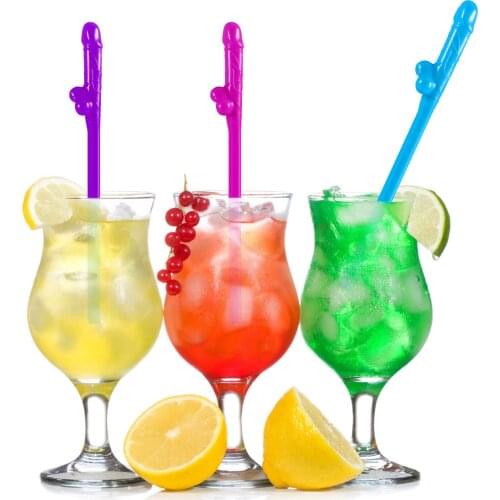 20Pcs/Pack Plastic 7.5inch Drinking Straws Fun Willy Favors for Birthday Single Party Wedding Bachelorette Party Bar Accessories
