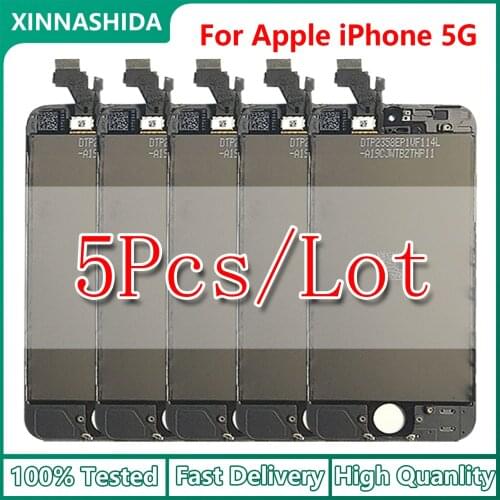 5pcs/lot LCD Display For iPhone 5G Touch Screen Replacement Assembly 100% Good Working LCD