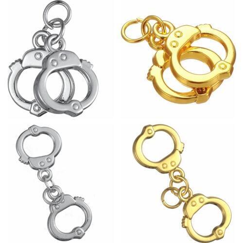 50PCS Alloy Ancient Silver Gold Handcuffs Pendant Charms Necklace Jewelry DIY Accessories Handmade Keychains,Bracelets Making